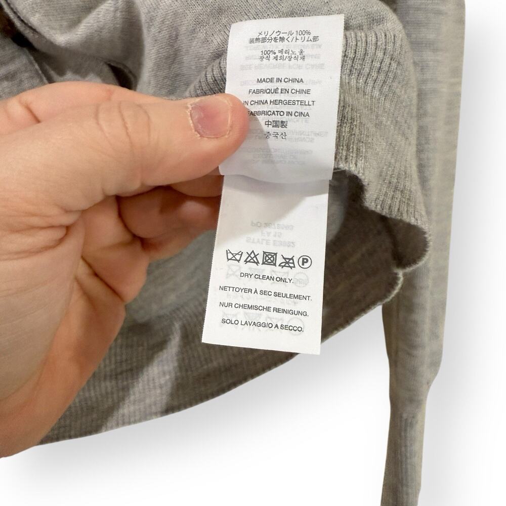 J Crew 100% Merino Wool Jeweled Cardigan S Grey Embellished Quiet Luxury Office - Picture 6 of 9